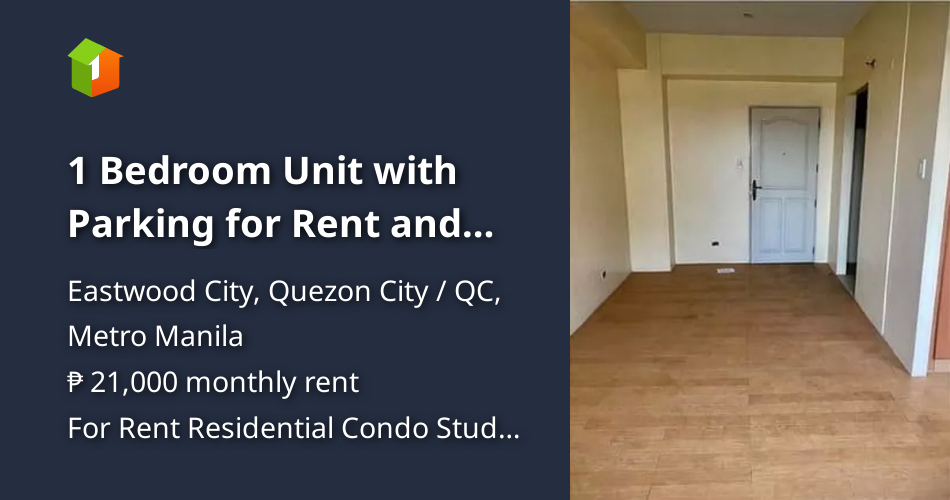 1 Bedroom Unit with Parking for Rent and Sale in One Orchard Condo