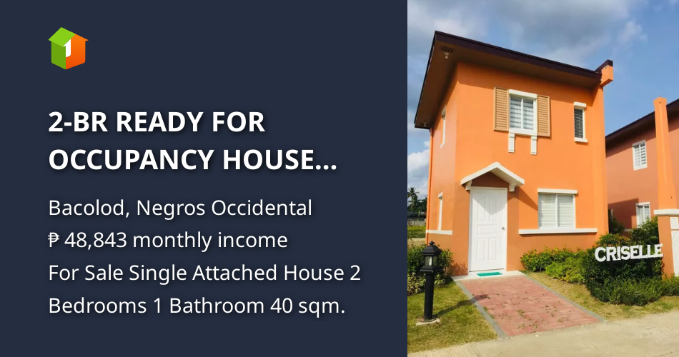 2BR READY FOR OCCUPANCY HOUSE AND LOT FOR SALE IN BACOLOD [House and