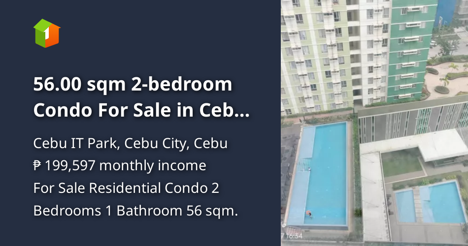 56.00 sqm 2-bedroom Condo For Sale in Cebu IT Park Cebu City Cebu ...