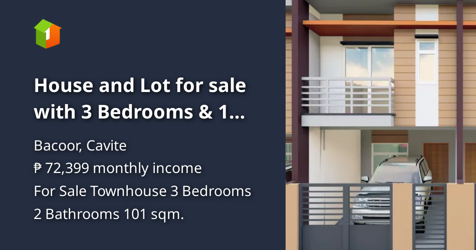 House and Lot for sale with 3 Bedrooms & 1 Car Garage in Bacoor Cavite