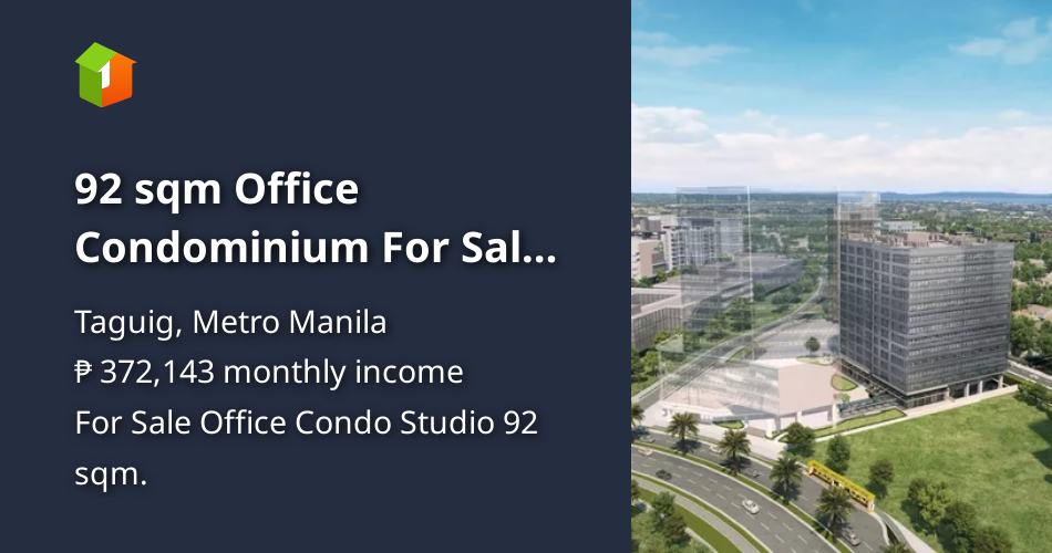 92 sqm Office Condominium For Sale in Arca South Taguig Metro Manila