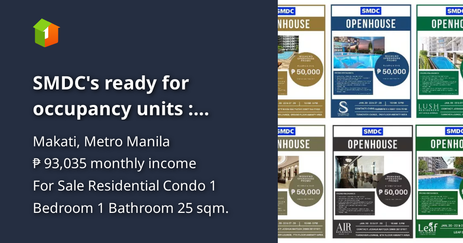 SMDC's ready for occupancy units : Makati, Pasay, and along EDSA ...
