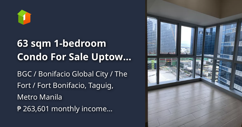 63 sqm 1bedroom Condo For Sale Uptown Parksuites Tower 2 [Condo 🏙️