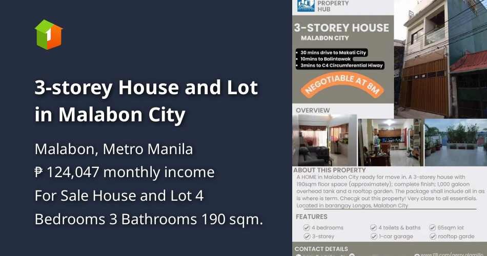 3storey House and Lot in Malabon City [House and Lot 🏘️] (July 2024