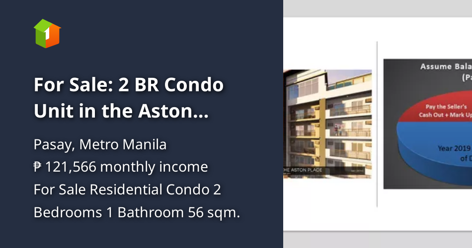 For Sale 2 BR Condo Unit in the Aston Residences Rear West Location