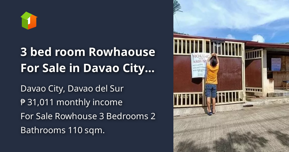 3 bed room Rowhaouse For Sale in Davao City Philippines [House and Lot