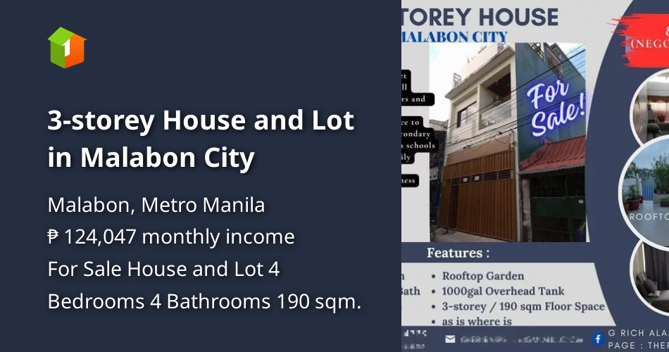 3storey House and Lot in Malabon City [House and Lot 🏘️] (July 2024