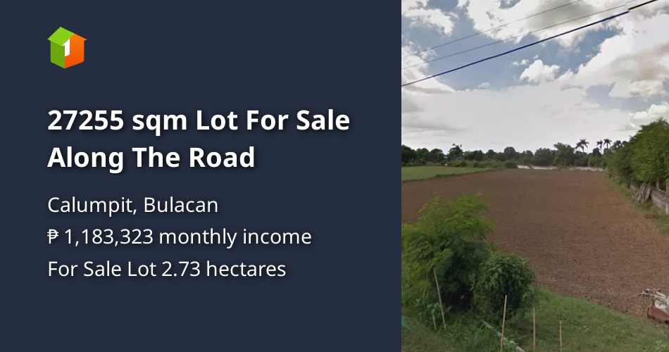 27255 sqm Lot For Sale Along The Road [Lot 🚜] (August 2023) in Calumpit