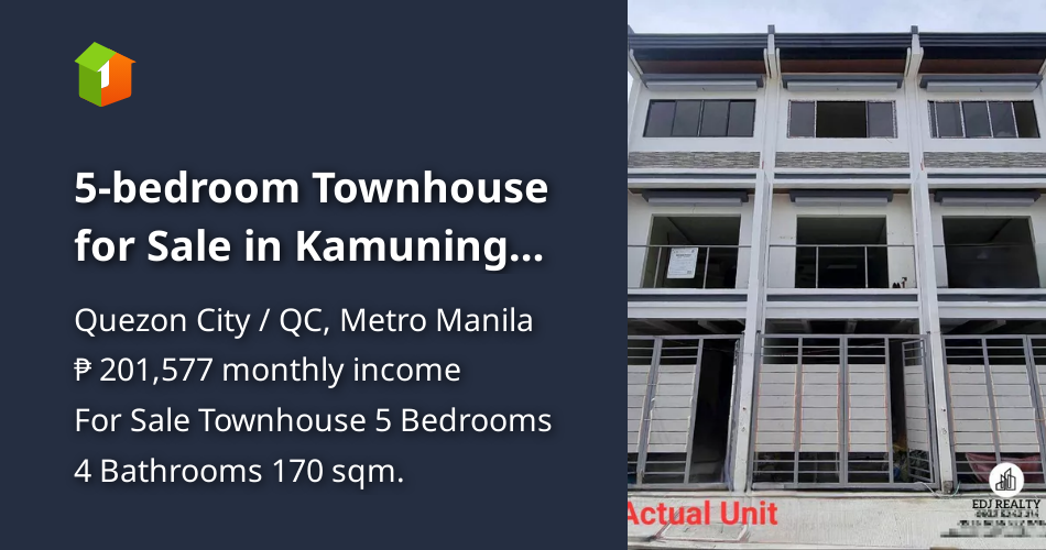 5bedroom Townhouse for Sale in Kamuning Quezon City Metro Manila