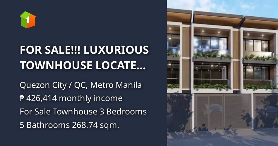 FOR SALE!!! LUXURIOUS TOWNHOUSE LOCATED IN KAMIAS QUEZON CITY [House