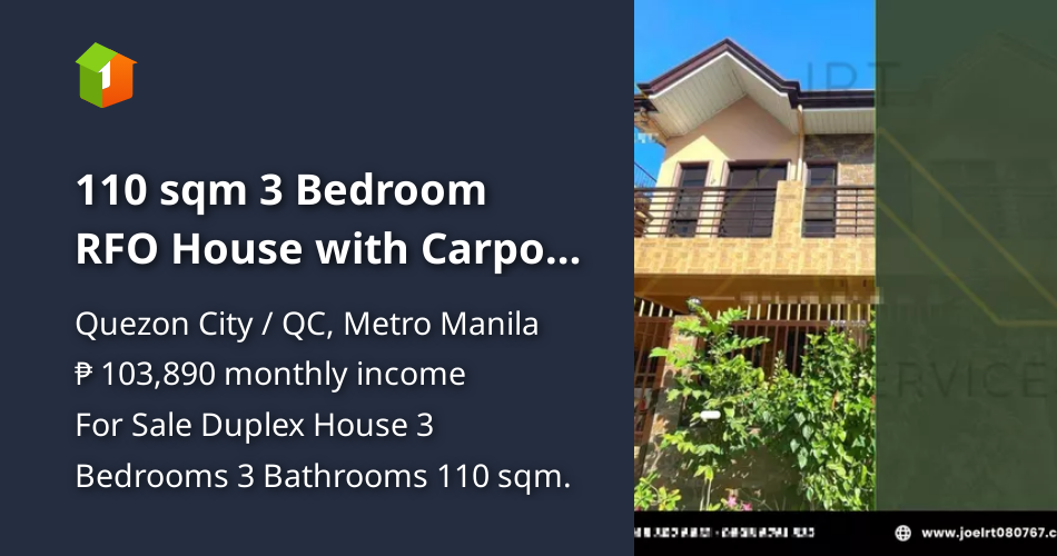 110 sqm 3 Bedroom RFO House with Carport for Sale in Cresta Verde, Qc ...