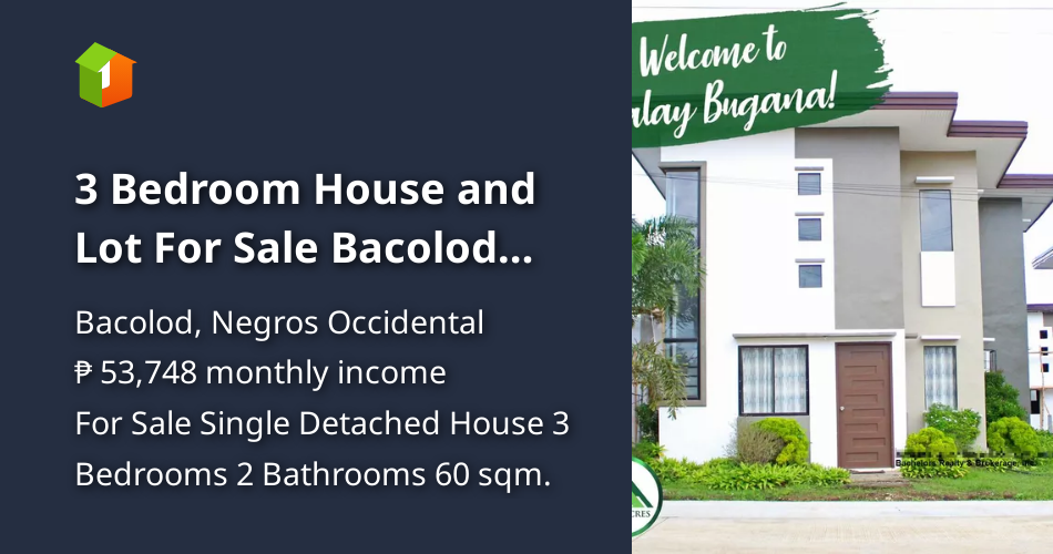 3 Bedroom House and Lot For Sale Bacolod City 0 DP [House and Lot 🏘️