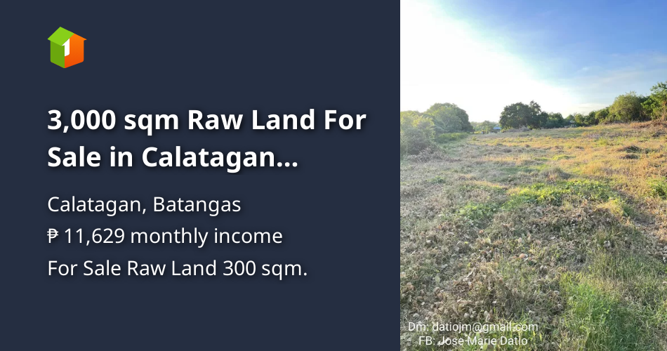 3,000 sqm Raw Land For Sale in Calatagan Batangas [Lot 🚜] (February