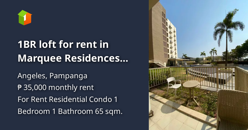 1BR loft for rent in Marquee Residences beside Marquee Mall and NLEX [Condo 🏙️] (February 2024