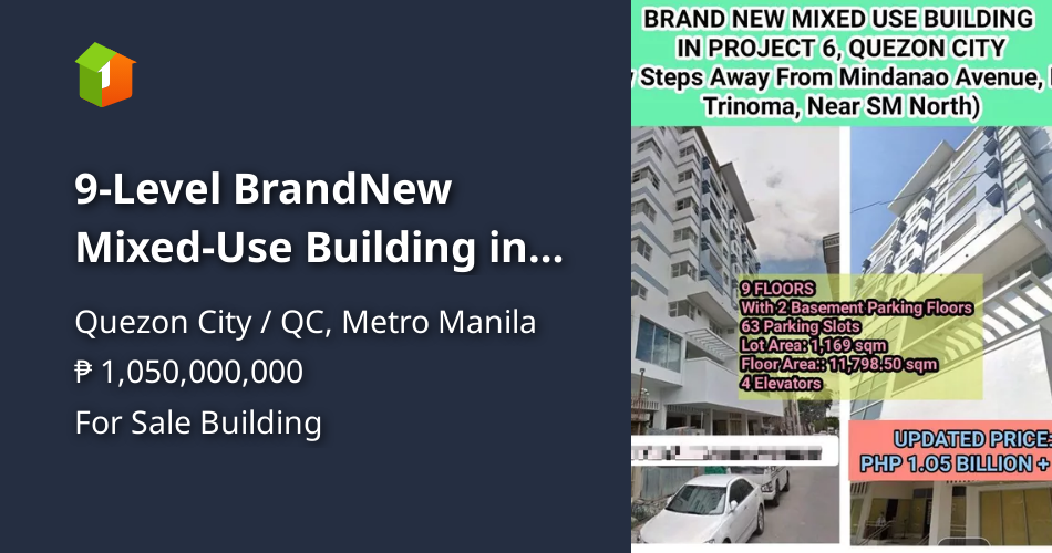 9Level BrandNew MixedUse Building in Project 6,Quezon City For Sale
