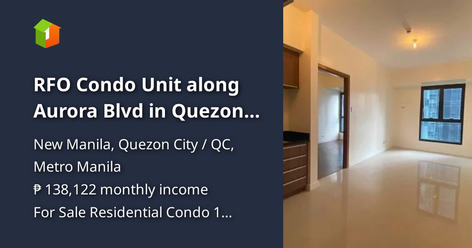 RFO Condo Unit along Aurora Blvd in Quezon City near Gilmore Station