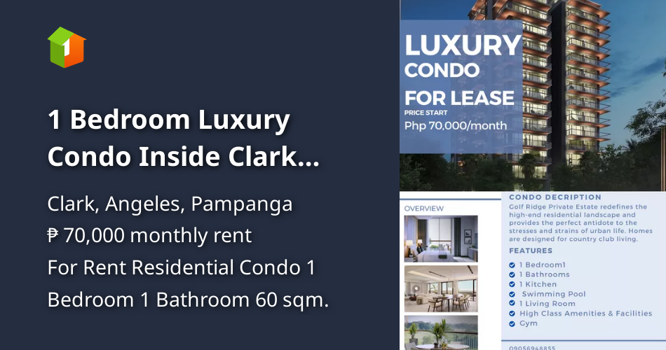 1 Bedroom Luxury Condo Inside Clark Pampanga [Condo 🏙️] (November 2022