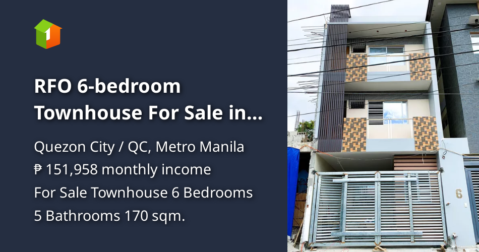 RFO 6bedroom Townhouse For Sale in Carmel 5 Quezon City [House and Lot