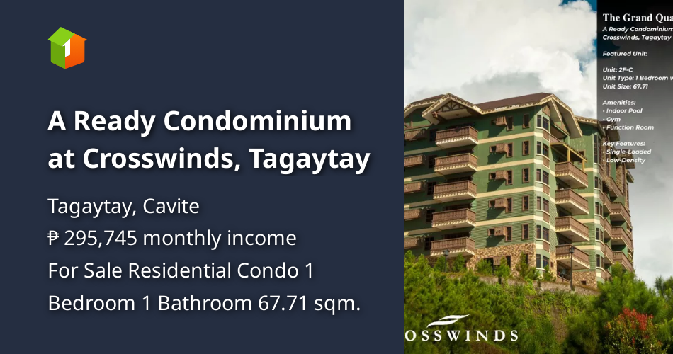 A Ready Condominium at Crosswinds, Tagaytay [Condo 🏙️] (September 2022) in Tagaytay, Cavite for sale