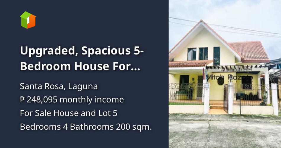 Upgraded, Spacious 5Bedroom House For Sale at Santa Rosa Estates 1 [House and Lot 🏘️] (June