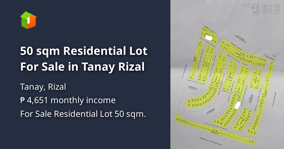 50 sqm Residential Lot For Sale in Tanay Rizal [Lot 🚜] (January 2023