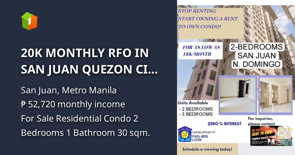 20K MONTHLY RFO IN SAN JUAN QUEZON CITY CUBAO [Condo 🏙️] (August 2024
