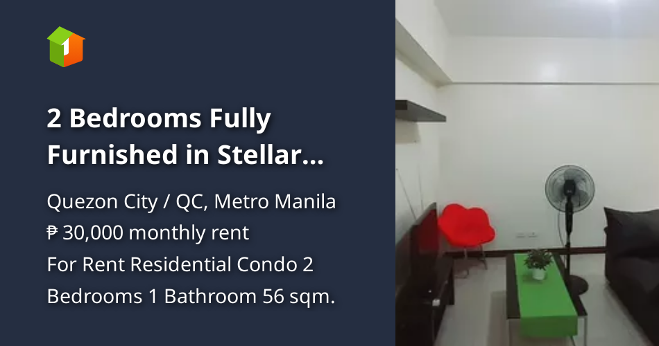 2 Bedrooms Fully Furnished in Stellar Place Visayas Ave. Quezon City