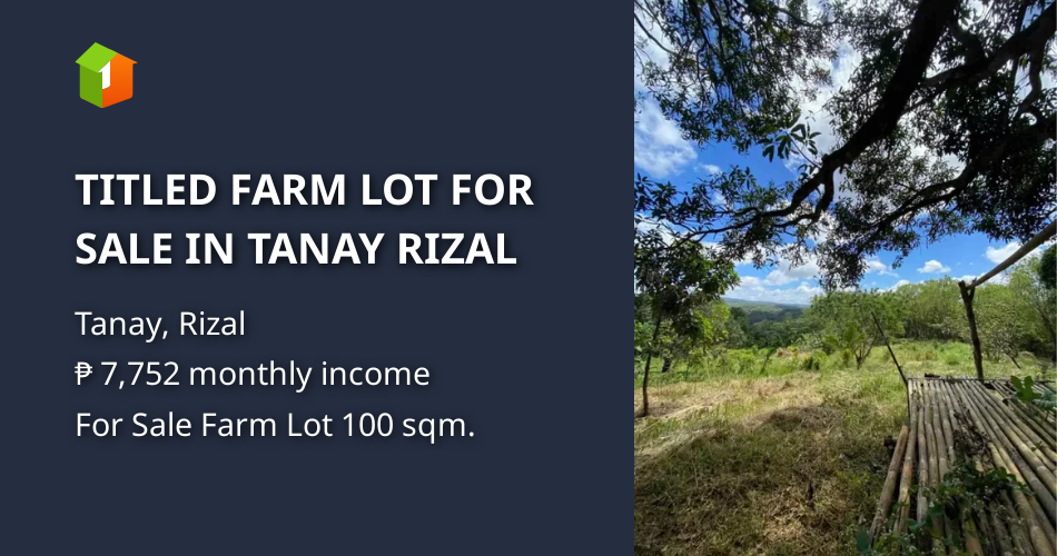 TITLED FARM LOT FOR SALE IN TANAY RIZAL [Lots 🚜] (July 2024) in Tanay ...