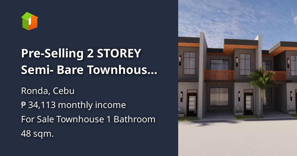 PreSelling 2 STOREY Semi Bare Townhouses For Sale in Ronda Cebu