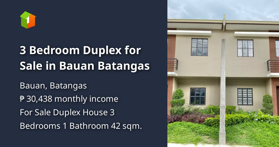 3 Bedroom Duplex for Sale in Bauan Batangas [House and Lot 🏘️] (December 2022) in Bauan