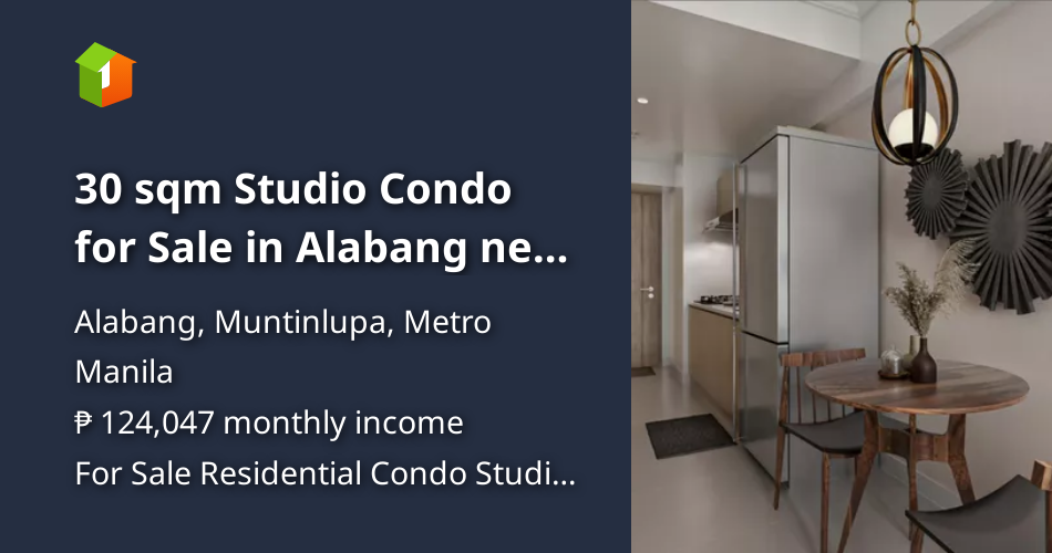 30 sqm Studio Condo for Sale in Alabang near Festival Mall [Condo 🏙️
