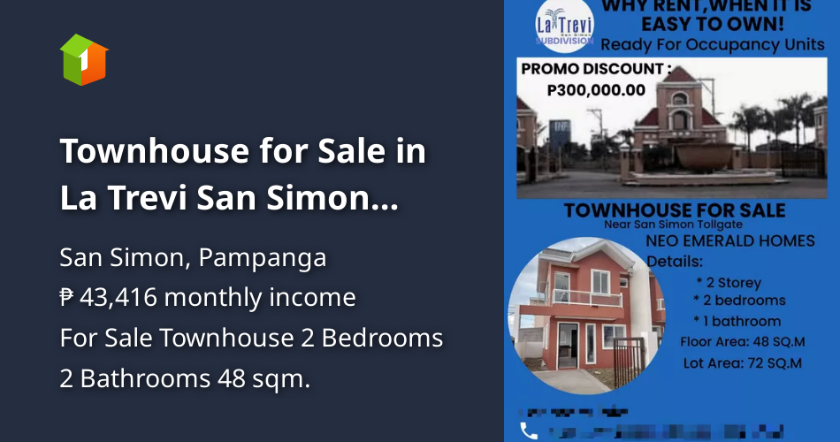 Townhouse for Sale in La Trevi San Simon Pampanga [House and Lot 🏘️