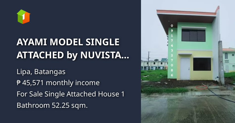 AYAMI MODEL SINGLE ATTACHED by NUVISTA at Lipa Xity Batangas [Houses