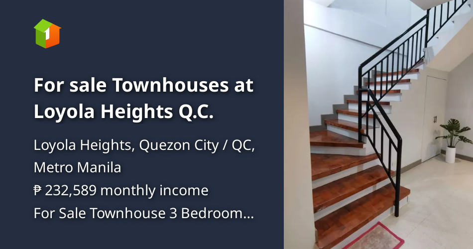 For sale Townhouses at Loyola Heights Q.C. [House and Lot 🏘️