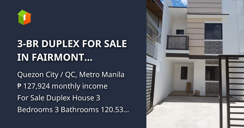 3BR DUPLEX FOR SALE IN FAIRMONT SUBDIVISION QUEZON CITY [House and Lot