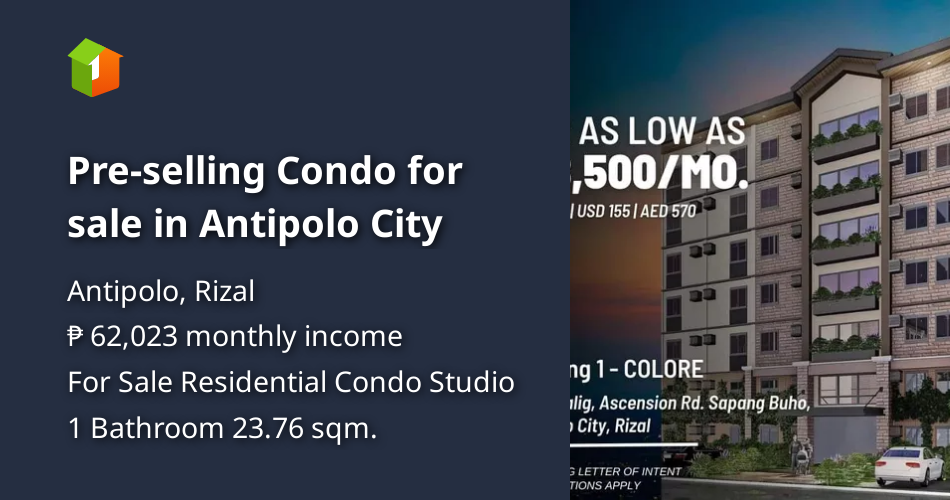 Preselling Condo for sale in Antipolo City [Condo 🏙️] (April 2023) in