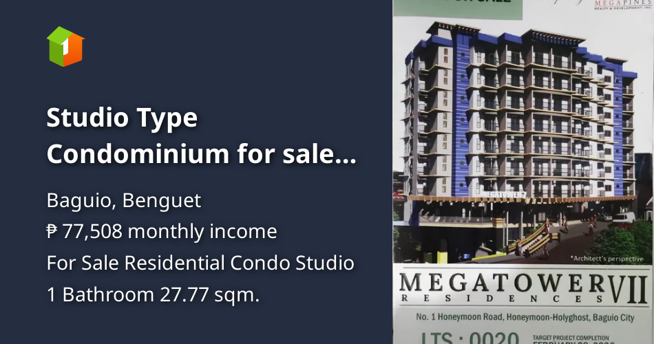 Studio Type Condominium for sale Baguio City near St. Louis University