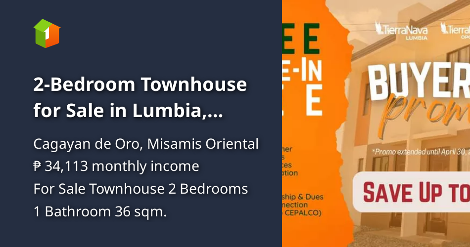 2Bedroom Townhouse for Sale in Lumbia, Cagayan de Oro City [House and Lot 🏘️] (April 2023) in