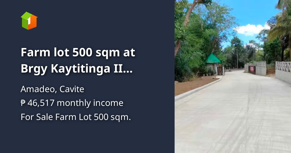 Farm lot 500 sqm at Brgy Kaytitinga II Alfonso Cavite [Lot 🚜] (July