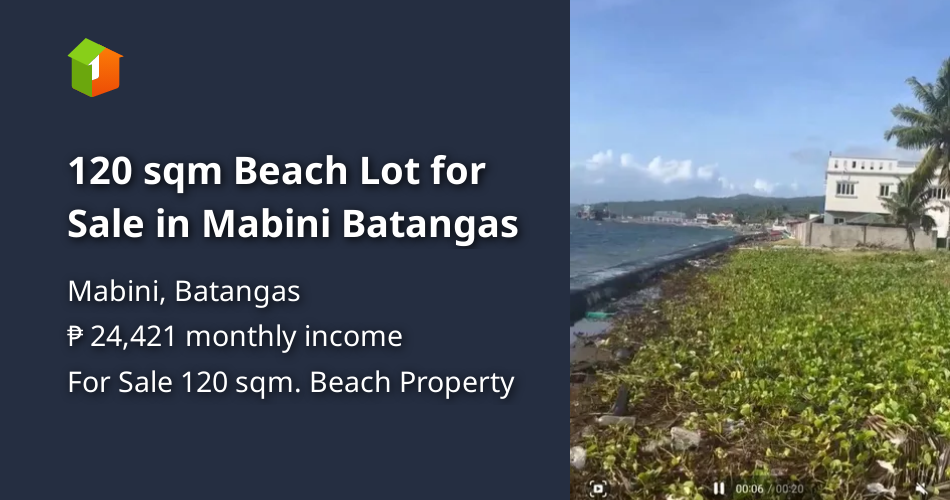 120 sqm Beach Lot for Sale in Mabini Batangas [Beach Property 🏖️