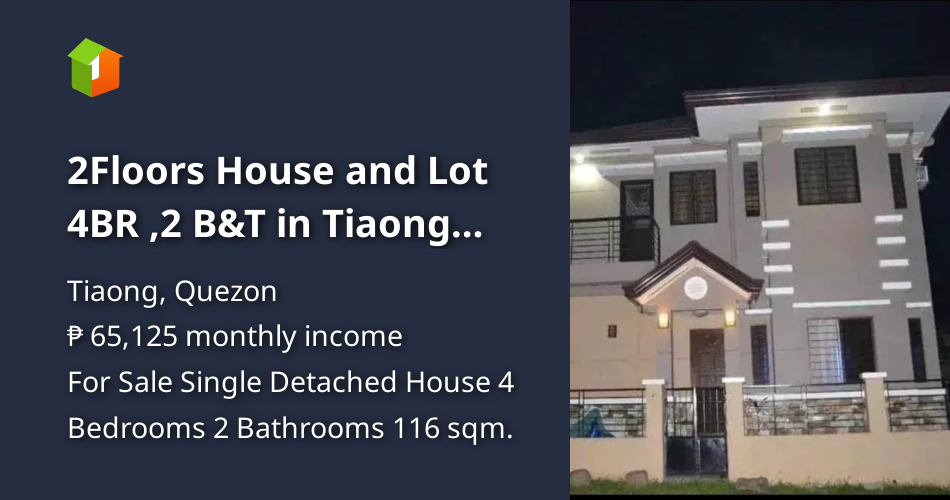 2Floors House and Lot 4BR ,2 B&T in Tiaong Quezon [House and Lot 🏘️