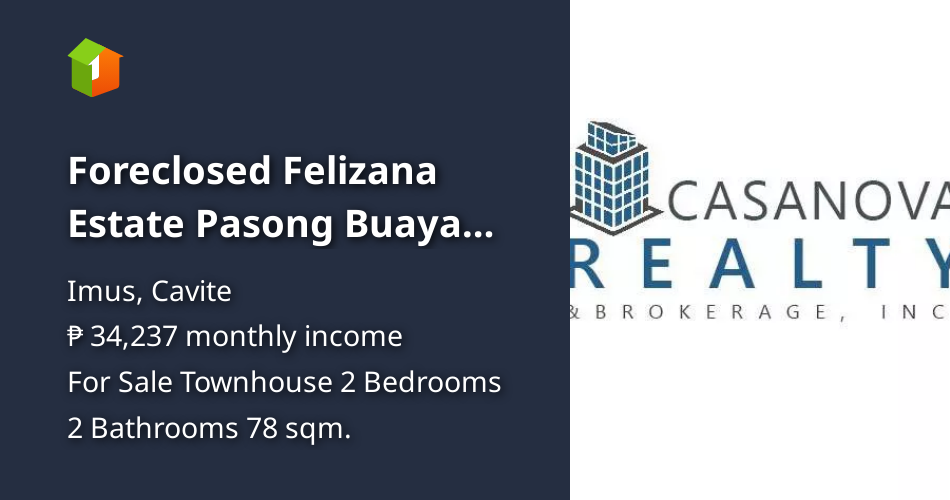 Foreclosed Felizana Estate Pasong Buaya Townhouse for Sale Imus Cavite