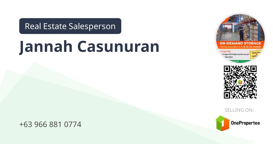 Jannah Casunuran Real Estate Salesperson Selling on OnePropertee