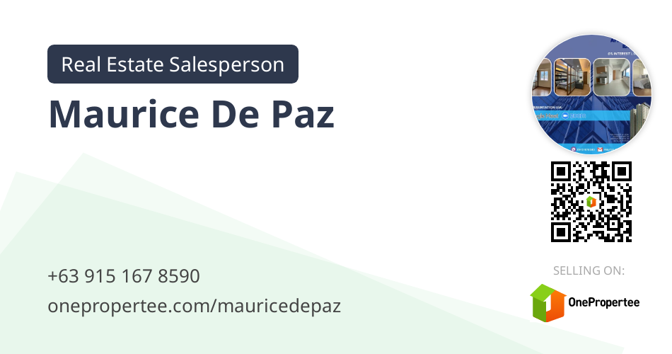 Maurice De Paz Real Estate Salesperson Selling on OnePropertee