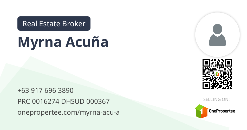 Myrna Acuña Real Estate Broker Selling on OnePropertee