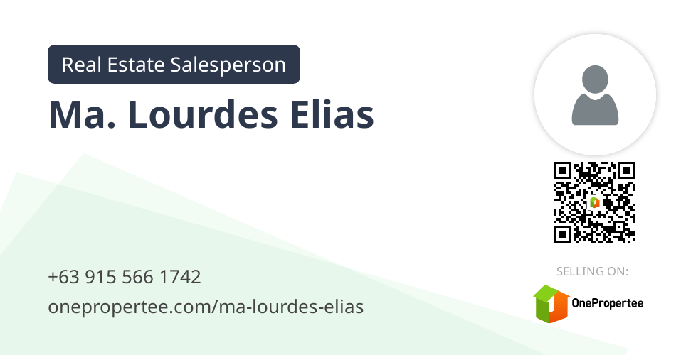 Ma. Lourdes Elias Real Estate Salesperson Selling on OnePropertee