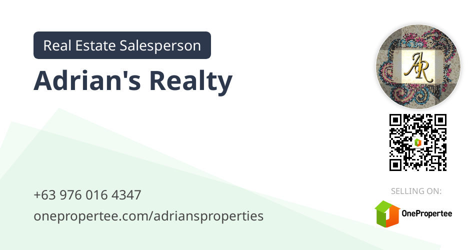 Adrian's Realty Real Estate Salesperson Selling on OnePropertee