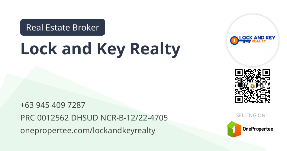 Lock and Key Realty Real Estate Broker Selling on OnePropertee