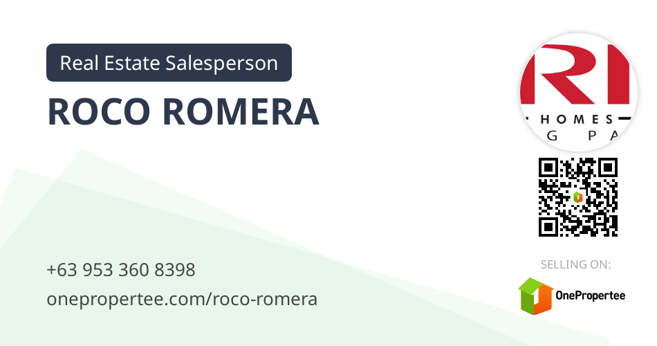 ROCO ROMERA Real Estate Salesperson Selling on OnePropertee