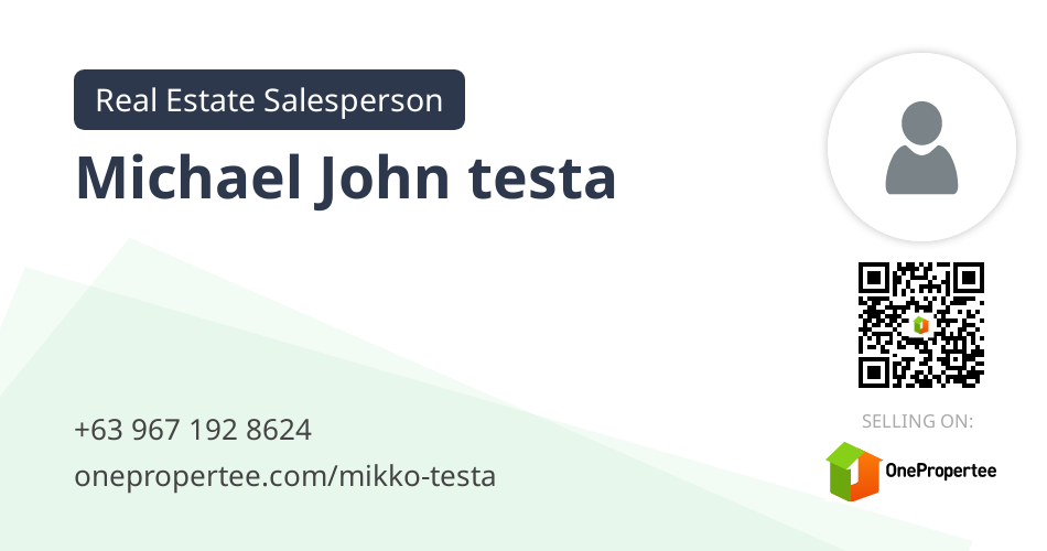 Michael John testa - Real Estate Salesperson Selling on OnePropertee